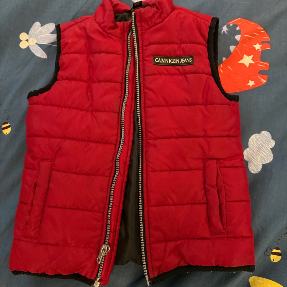 Calvin Klein Jeans Vibrant Red Quilted Vest